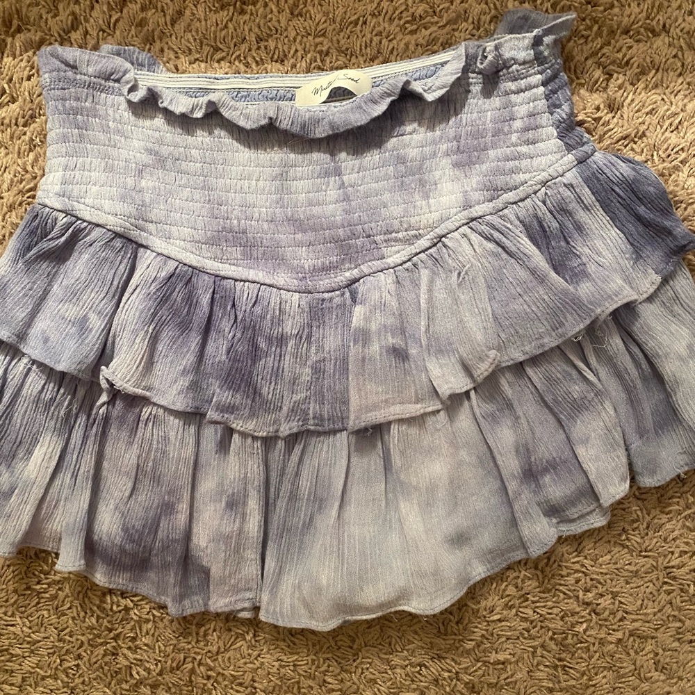 blue ruffle tie dye skirt!